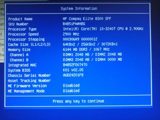 HP Compaq Elite 8300 SFF i3 2.90GHz