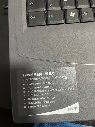 Portátil Acer TravelMate 290 para piezas .