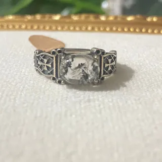 Anillo Plata Diamante Herkimer Natural