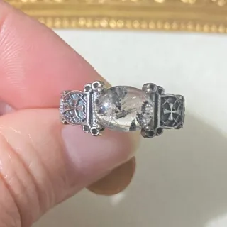 Anillo Plata Diamante Herkimer Natural