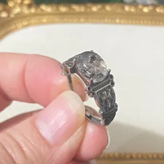 Anillo Plata Diamante Herkimer Natural