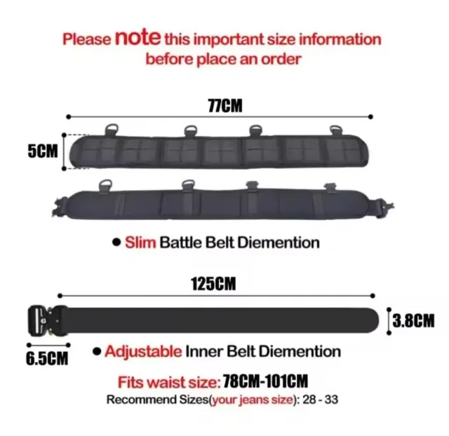 Cinturón Táctico Molle 125cm Hebilla Metal