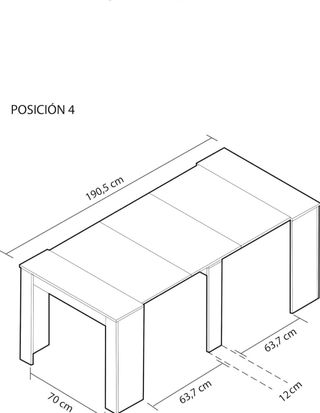 Mesa consola extensible gris madera