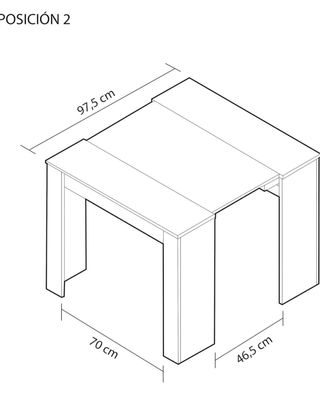 Mesa consola extensible gris madera
