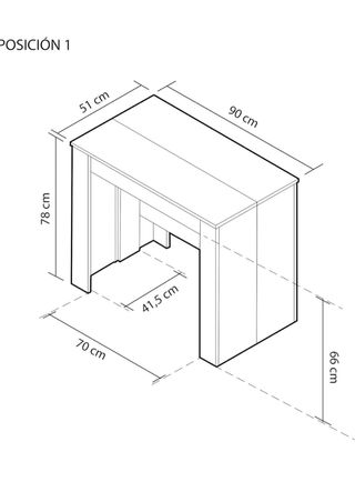 Mesa consola extensible gris madera