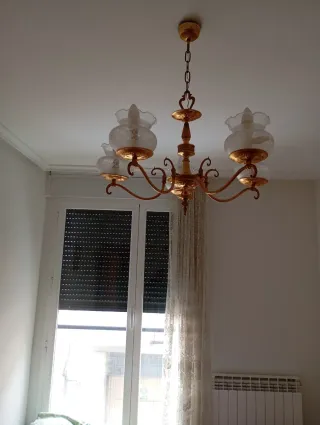 Lampada da soffitto vintage dorata