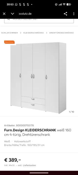 Armario/ropero XL blanco