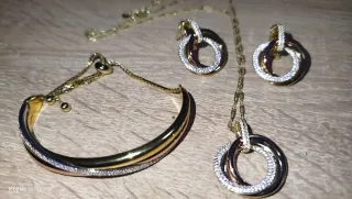 Conjunto Joyas Baño Oro y Circonitas