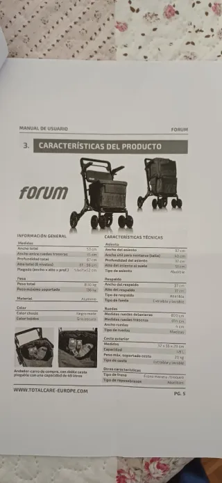 Andador Carro Plegable con Asiento