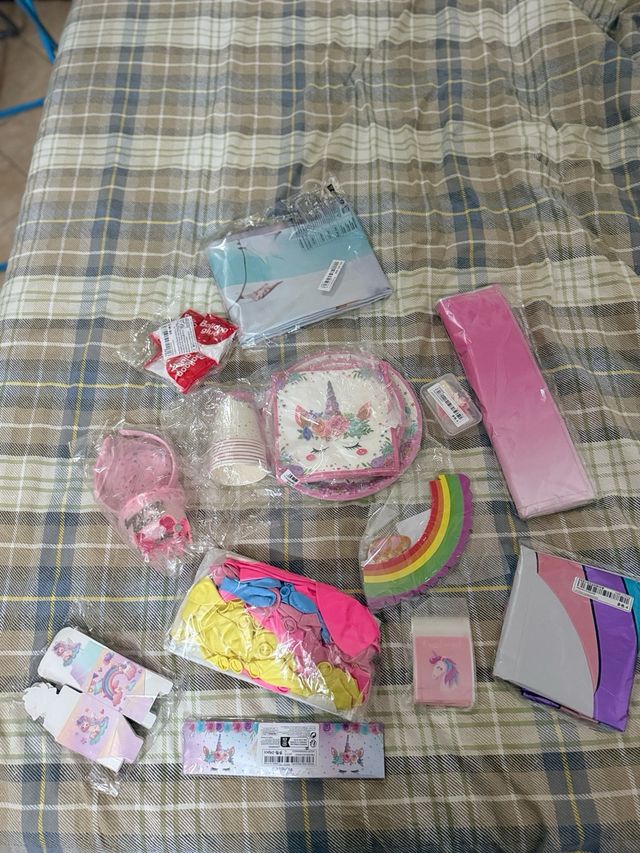 set Unicorno Happy Birthday con Velo