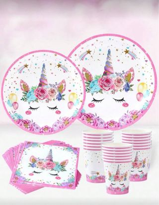 set Unicorno Happy Birthday con Velo