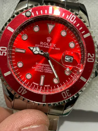 Reloj acero inoxidable Esfera Roja submarine