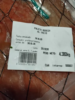 Paleta Curada Bodega España