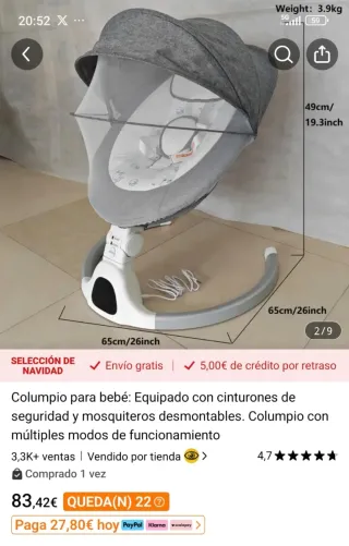 Hamaca Bebé Eléctrica