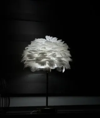 Set n. 2 Lampade con piume artificiali.