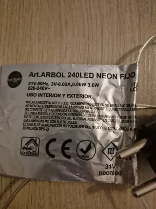 Árbol de neón azul Navidad