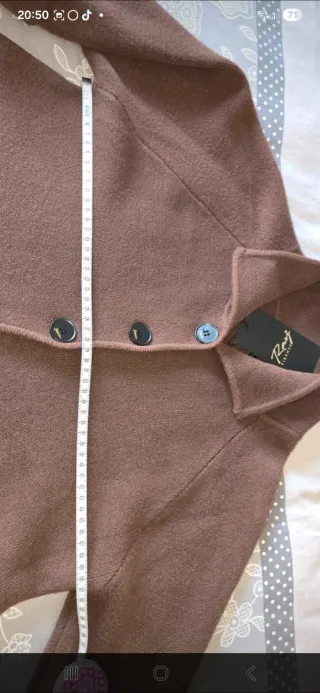 Chaqueta punto viscosa marrón chocolate