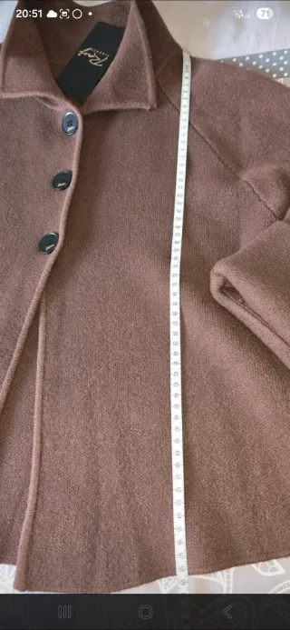 Chaqueta punto viscosa marrón chocolate