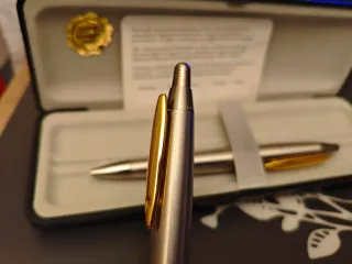 Set Escritura Inoxcrom Zeppelin Vintage Oro 23k