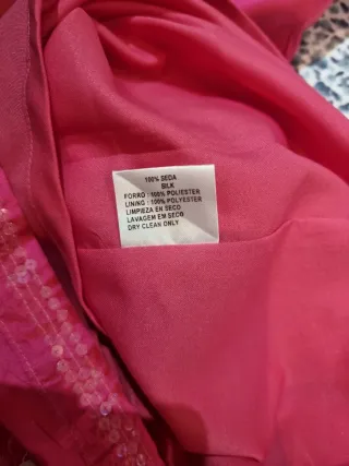 Vestido de seda natural rosa