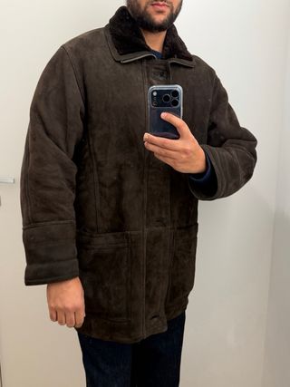 Montone shearling uomo L marrone