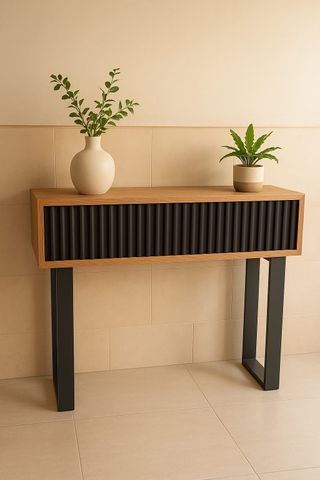 Mesa consola madera y metal