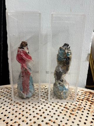 Coppia sculture in plastica