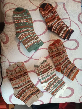 5 Pares Calcetines Diseño Étnico Talla Única