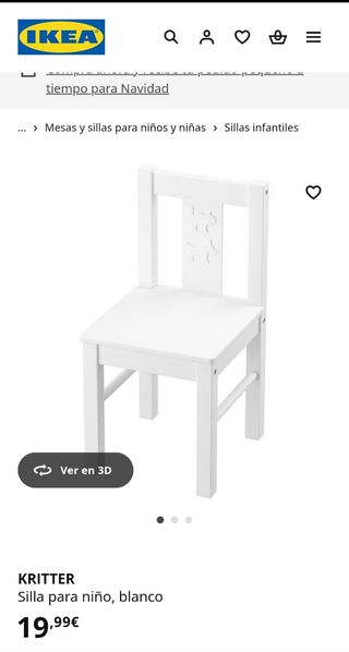 Pupitre/mesa infantil blanco + Silla Ikea