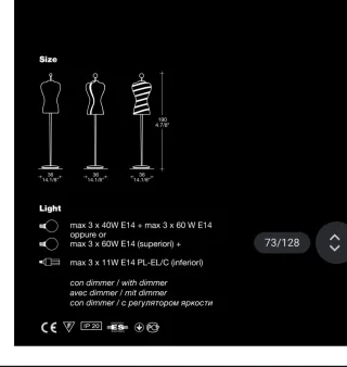 Piantana Marilyn Vetro Murano