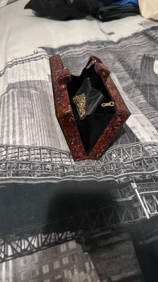 Bolso Fiesta Glitter Rojo - Clutch Box Nuevo