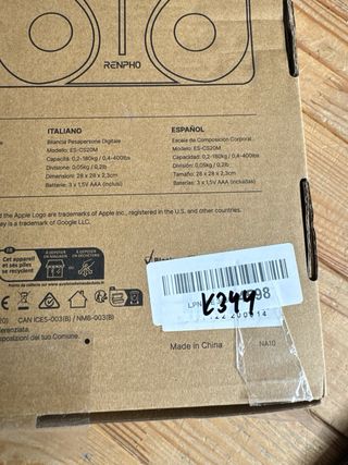 Báscula Digital RENPHO Grasa Corporal