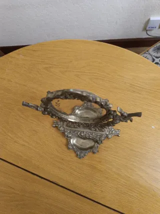 Antiguo Espejo de mesa, giratorios y de bronce