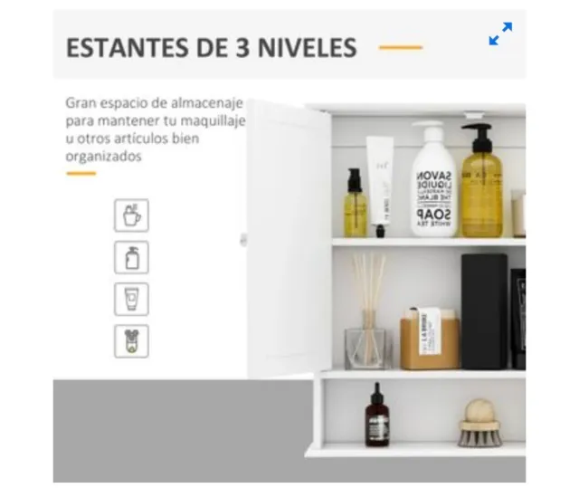 Armario Baño Kleankin con Espejo Blanco