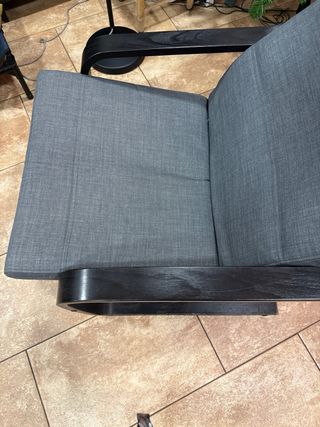 Tumbona Ikea Tela y Madera con cuscino nuovo