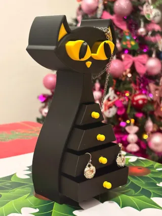 Portagioie Gatto Nero con Cassetti