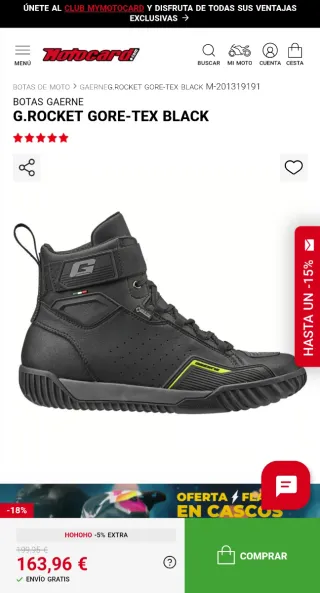 Botas Moto Gaerne Rocket Gore-Tex Talla 43