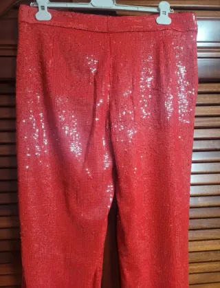 Pantalones de lentejuelas rojos