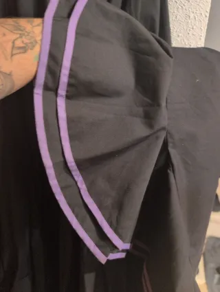 Falda flamenca negra volantes morados