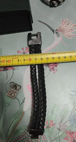 Pulsera UNO de 50 trenzada cuero cierre plata