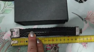 Pulsera UNO de 50 trenzada cuero cierre plata