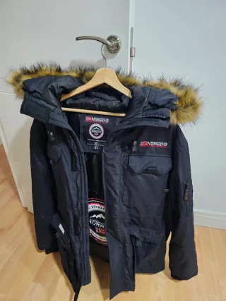 Parka Negra Geographical Norway Hombre.NEGRA.