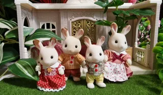 Famiglia Conigli Cioccolato Sylvanian Vintage