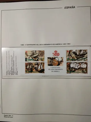 Coleção de selos em blocos de 4, Espanha 1990