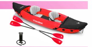 Kayak hinchable rojo para 2 personas