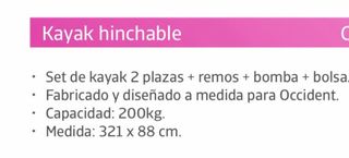 Kayak hinchable rojo para 2 personas