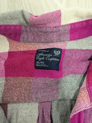 Sobrecamisa cuadros rosa y gris