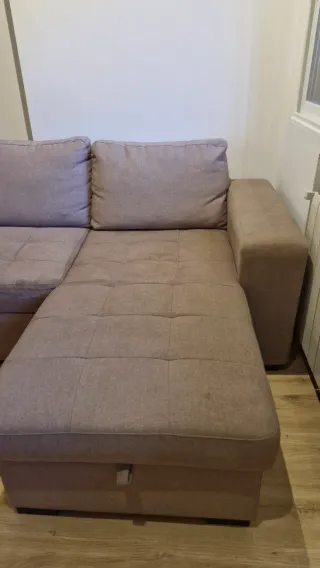 Sofá Cama Chaiselongue con Almacenaje