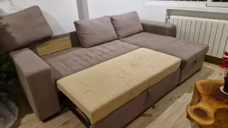 Sofá Cama Chaiselongue con Almacenaje