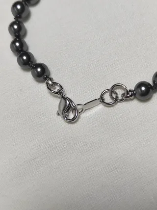 Pulsera Bolitas Hematites Gris Brillante